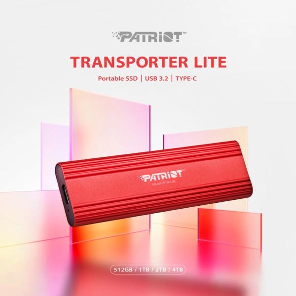 Patriot PTPL2TBPEC Transporter Lite External SSD, 2 TB, USB Type-C, 1000 MB/s, Red - Afbeelding 5