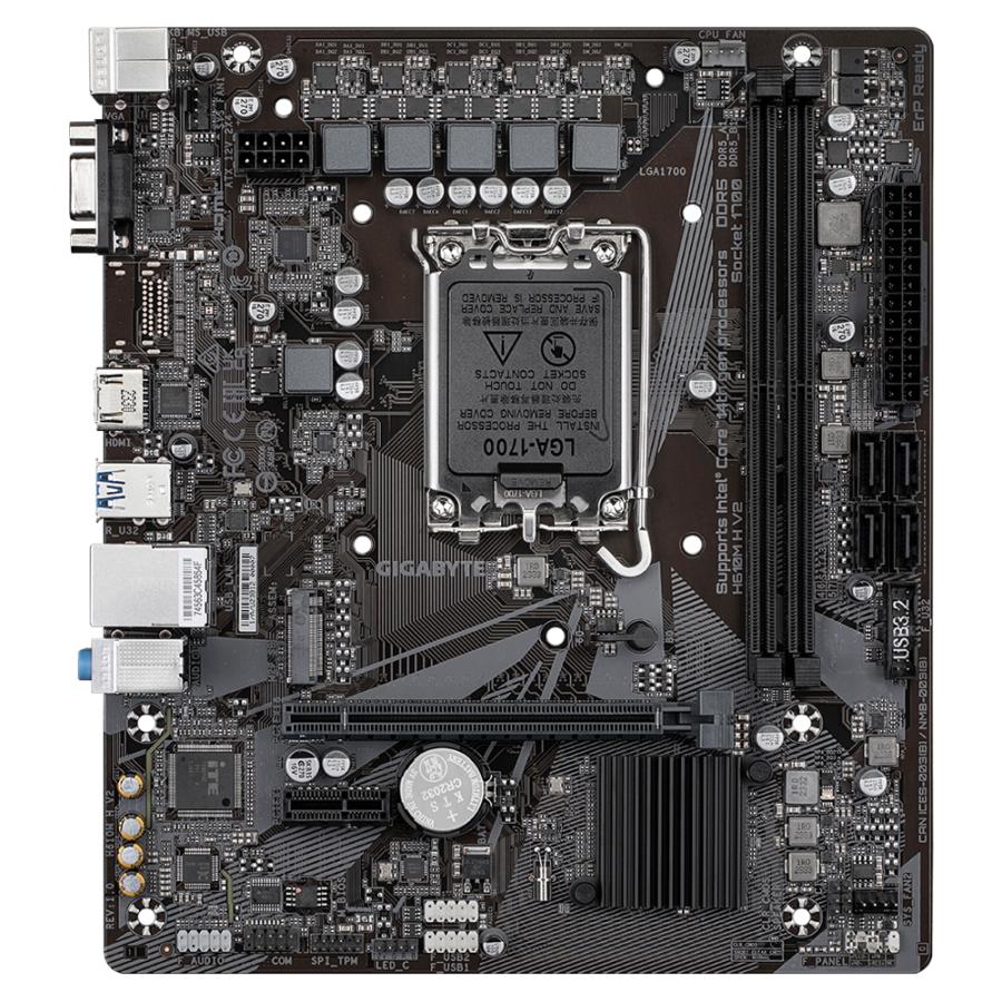 GIGABYTE H610M H V2 moederbord Intel H610 Express LGA 1700 micro ATX - Afbeelding 3