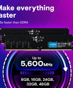 Crucial CT8G56C46U5 DIMM, 8 GB, DDR5 5600 MHz, PC5-44800, unbuffered - Afbeelding 3
