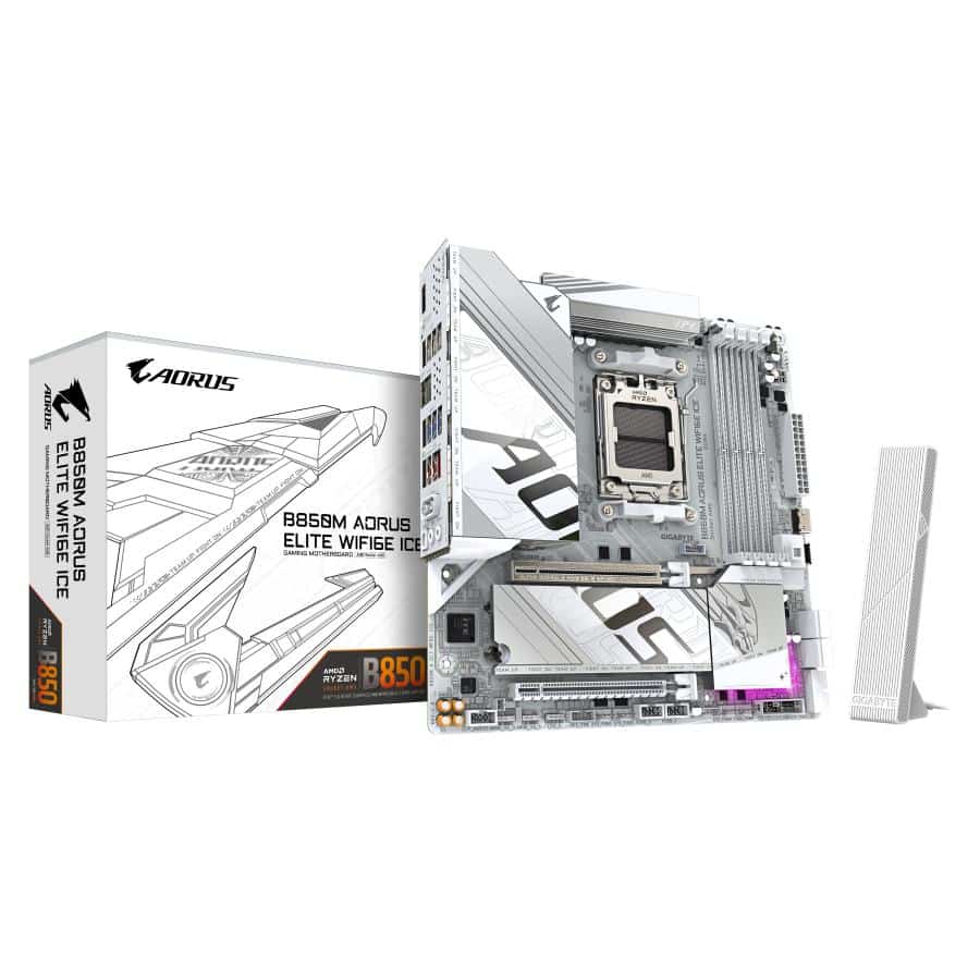 GIGABYTE B850M AORUS ELITE WIFI6E ICE AMD B850 Socket AM5 micro ATX - Afbeelding 2