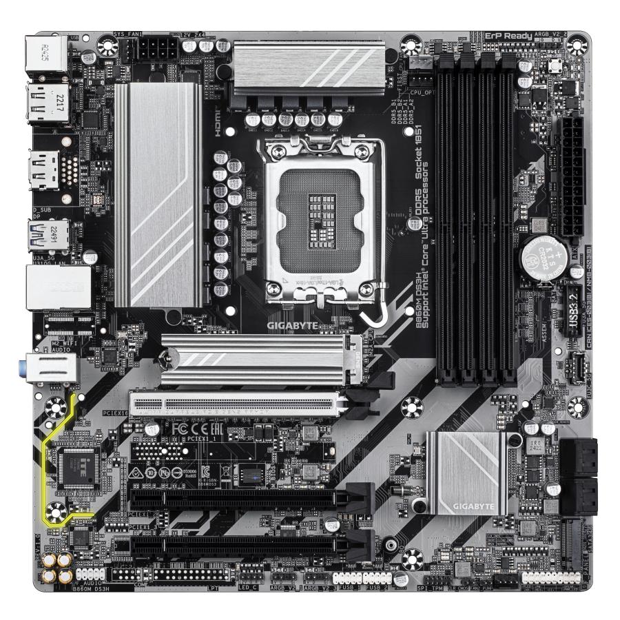 GIGABYTE B860M DS3H moederbord Intel B860 LGA 1851 (Socket V1) micro ATX - Afbeelding 3