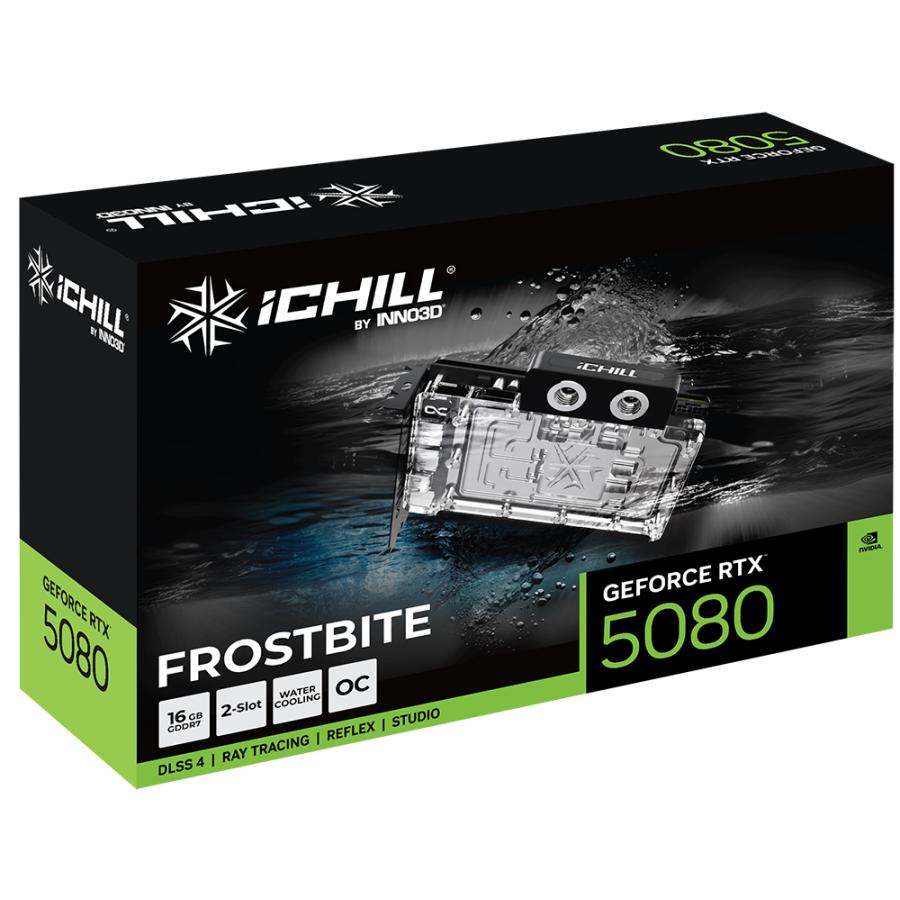 INNO3D C50803-16D7X-1760FB GEFORCE RTX 5080 ICHILL FROSTBITE, ATX, 16GB, GDDR7, 256-bit, 400W - Afbeelding 2