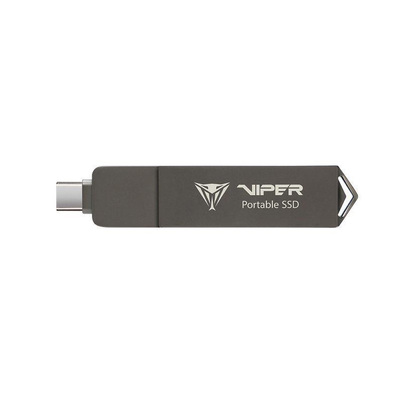 Patriot PVP30512G28UDG PVP30 Duo Compact Portable SSD, 512GB, USB Type-C/A, PCIe, 1,000 MB/s, Black