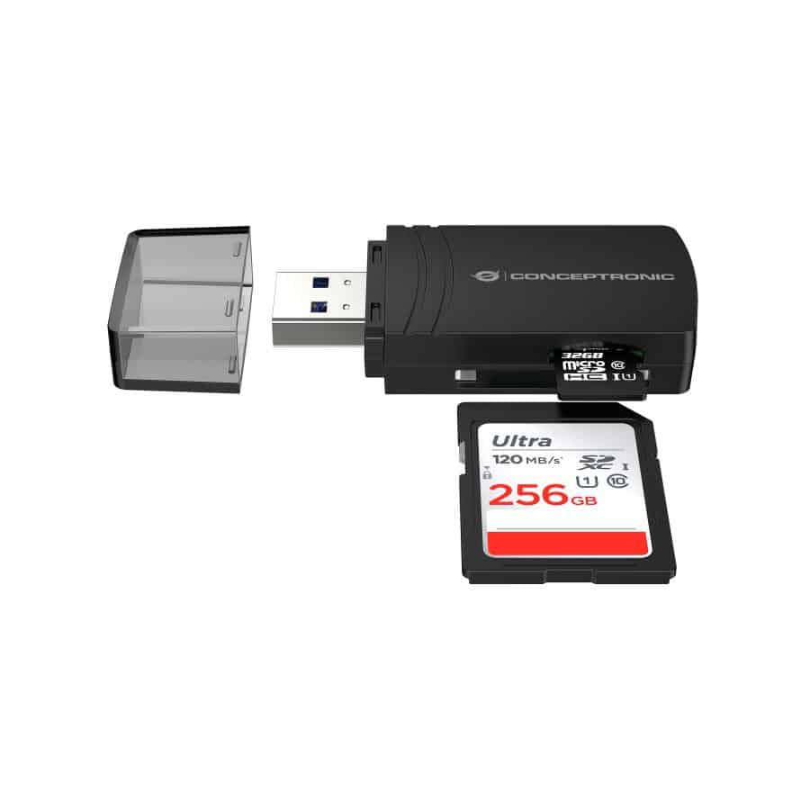 Conceptronic BIAN06B geheugenkaartlezer USB 3.2 Gen 1 (3.1 Gen 1) Type-A Zwart - Afbeelding 4