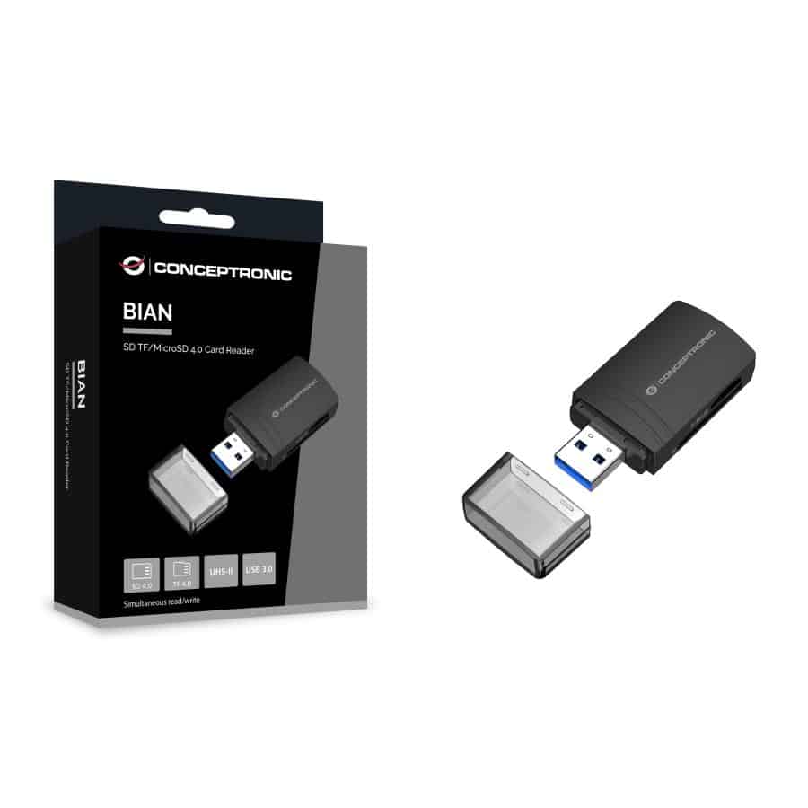 Conceptronic BIAN06B geheugenkaartlezer USB 3.2 Gen 1 (3.1 Gen 1) Type-A Zwart - Afbeelding 6