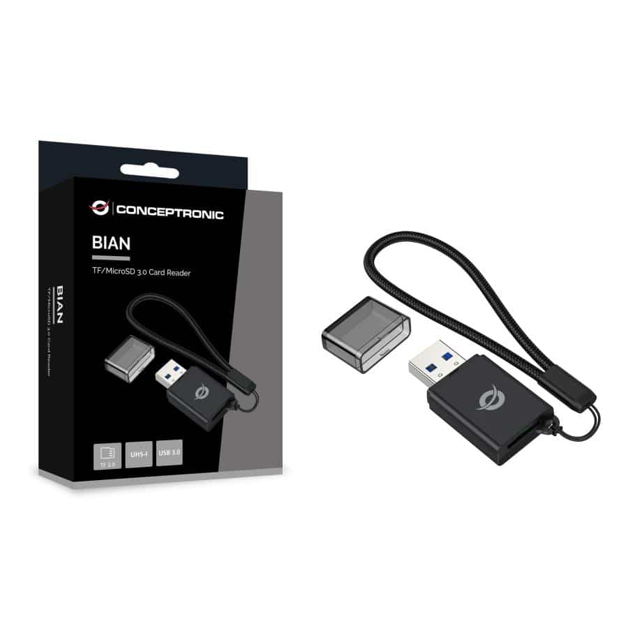 Conceptronic BIAN07B geheugenkaartlezer USB 3.2 Gen 1 (3.1 Gen 1) Type-A Zwart - Afbeelding 5