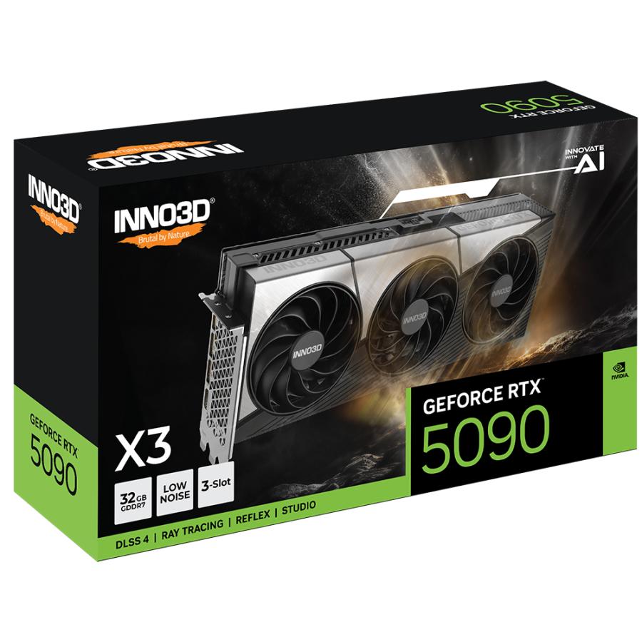 INNO3D N50903-32D7X-17593928 Nvidia GeForce RTX™ 5090 X3, 32 GB, GDDR7, 512-bit, 1792 GB/s, PCIe 5 - Afbeelding 3