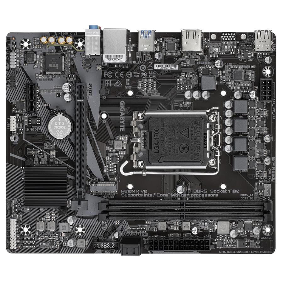 GIGABYTE H610M K V2 moederbord Intel H610 LGA 1700 micro ATX - Afbeelding 5