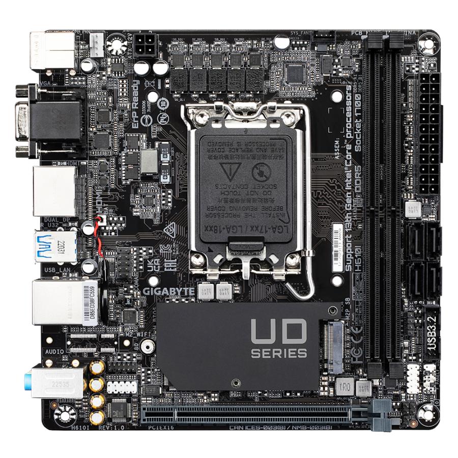 GIGABYTE H610I moederbord Intel H610 Express LGA 1700 mini ITX - Afbeelding 3