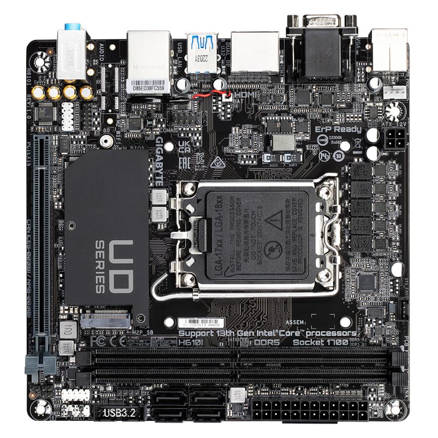 GIGABYTE H610I moederbord Intel H610 Express LGA 1700 mini ITX - Afbeelding 5