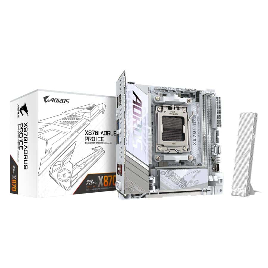 GIGABYTE X870I AORUS PRO ICE moederbord AMD X870 Socket AM5 Micro ITX - Afbeelding 2