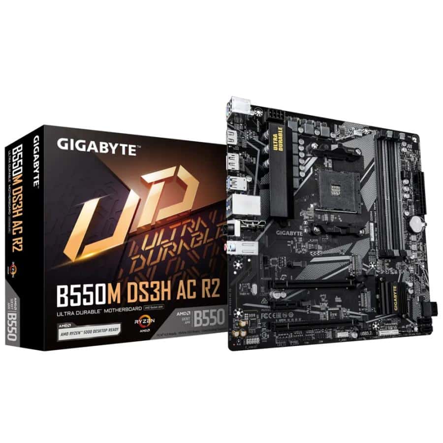 GIGABYTE B550M DS3H AC R2 moederbord AMD B550 Socket AM4 micro ATX - Afbeelding 2