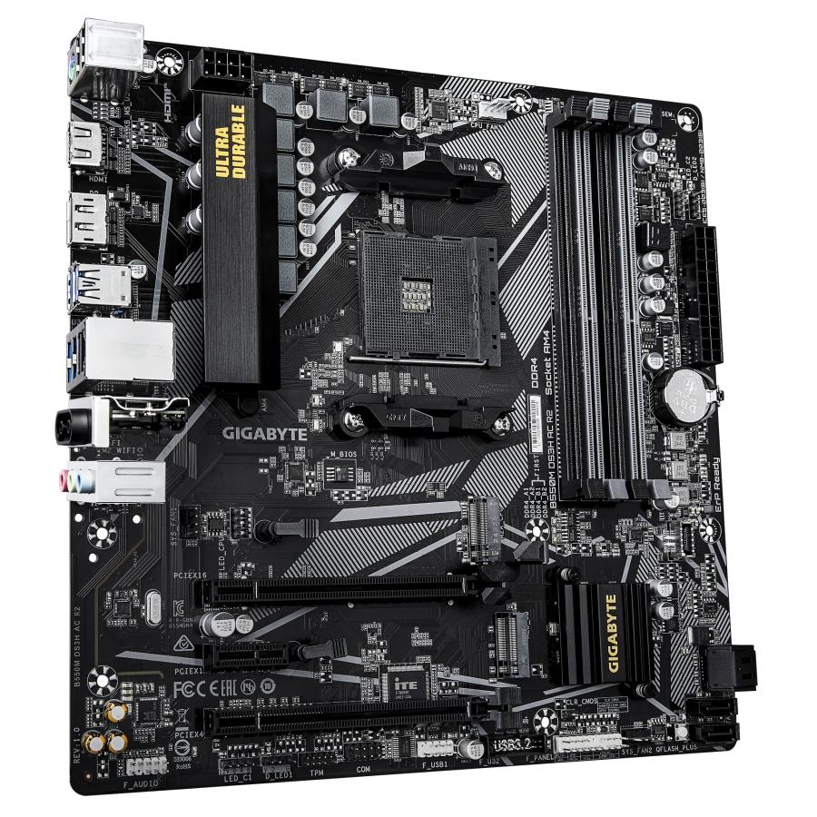 GIGABYTE B550M DS3H AC R2 moederbord AMD B550 Socket AM4 micro ATX - Afbeelding 4