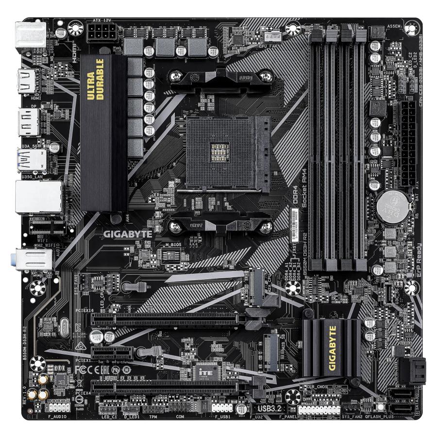 GIGABYTE B550M DS3H R2 moederbord AMD B550 Socket AM4 micro ATX - Afbeelding 3