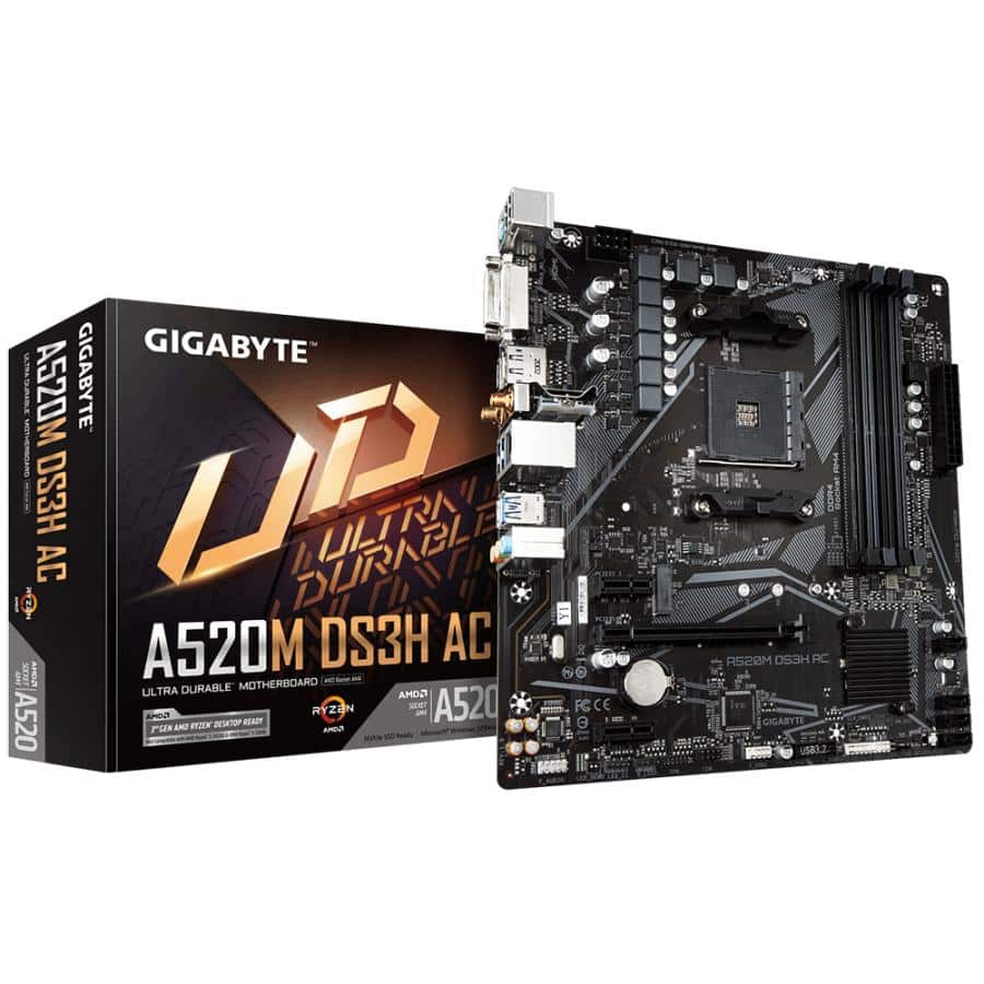 GIGABYTE A520M DS3H AC moederbord AMD A520 Socket AM4 micro ATX - Afbeelding 2