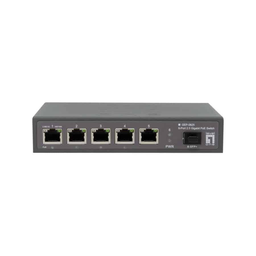 LevelOne GEP-0625 netwerk-switch Unmanaged 2.5G Ethernet (100/1000/2500) Power over Ethernet (PoE) Zwart - Afbeelding 3