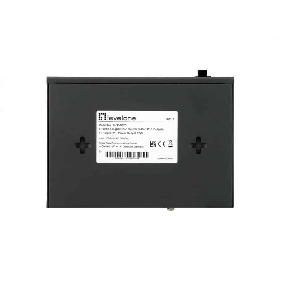 LevelOne GEP-0625 netwerk-switch Unmanaged 2.5G Ethernet (100/1000/2500) Power over Ethernet (PoE) Zwart - Afbeelding 6