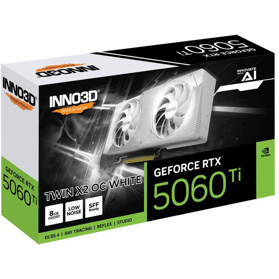 INNO3D N506T2-08D7X-193075W INNO3D GeForce RTX™ 5060 Ti 8GB TWIN X2 OC WHITE - Afbeelding 3
