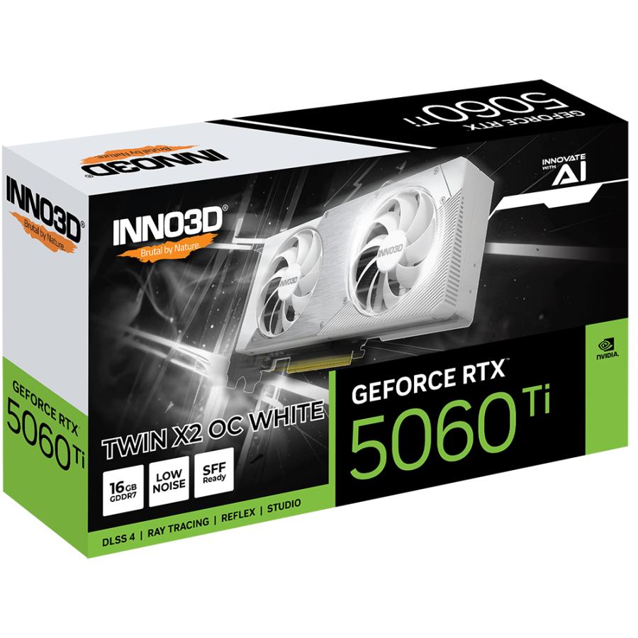 INNO3D N506T2-16D7X-191073W GEFORCE RTX 5060 Ti TWIN X2 OC WHITE, 16GB, GDDR7 - Afbeelding 3