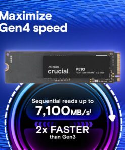Crucial CT500P310SSD8 P310 SSD, 500 GB, M.2 NVMe, PCIe Gen4, 3D NAND, 6600/ 3500 MB/s - Afbeelding 2
