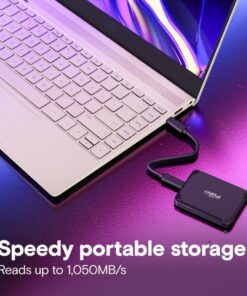 Crucial CT1000X9SSD9 X9 Portable SSD, 1 TB, USB Type-C, USB 3.2 Gen 2, 1050 MB/s, Black - Afbeelding 2