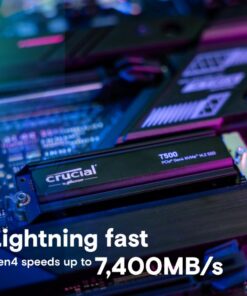 Crucial CT4000T500SSD5 T500 SSD, 4 TB, M.2, PCIe Gen4, NVMe, 3D NAND, 7000/ 6900 MB/s, Heatsink - Afbeelding 2