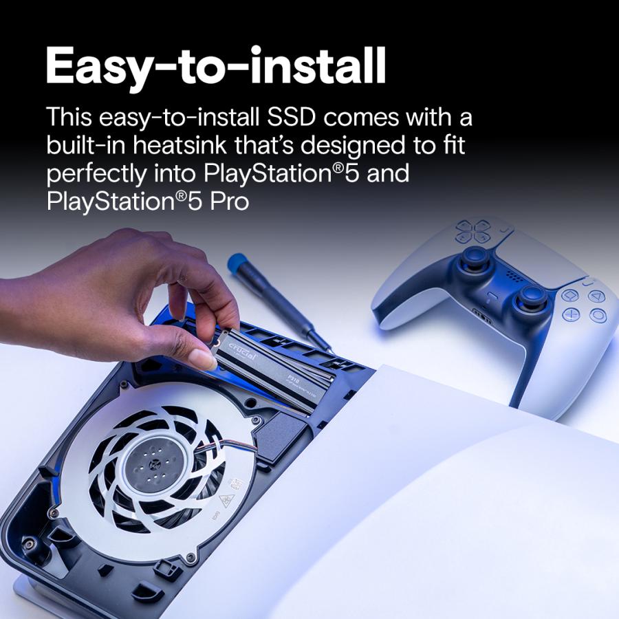 Crucial CT1000P310SSD5 P310 SSD, 1 TB, M.2 PCIe Gen4 NVMe, 3D NAND, 7100/ 6000 MB/s, Heatsink - Afbeelding 4