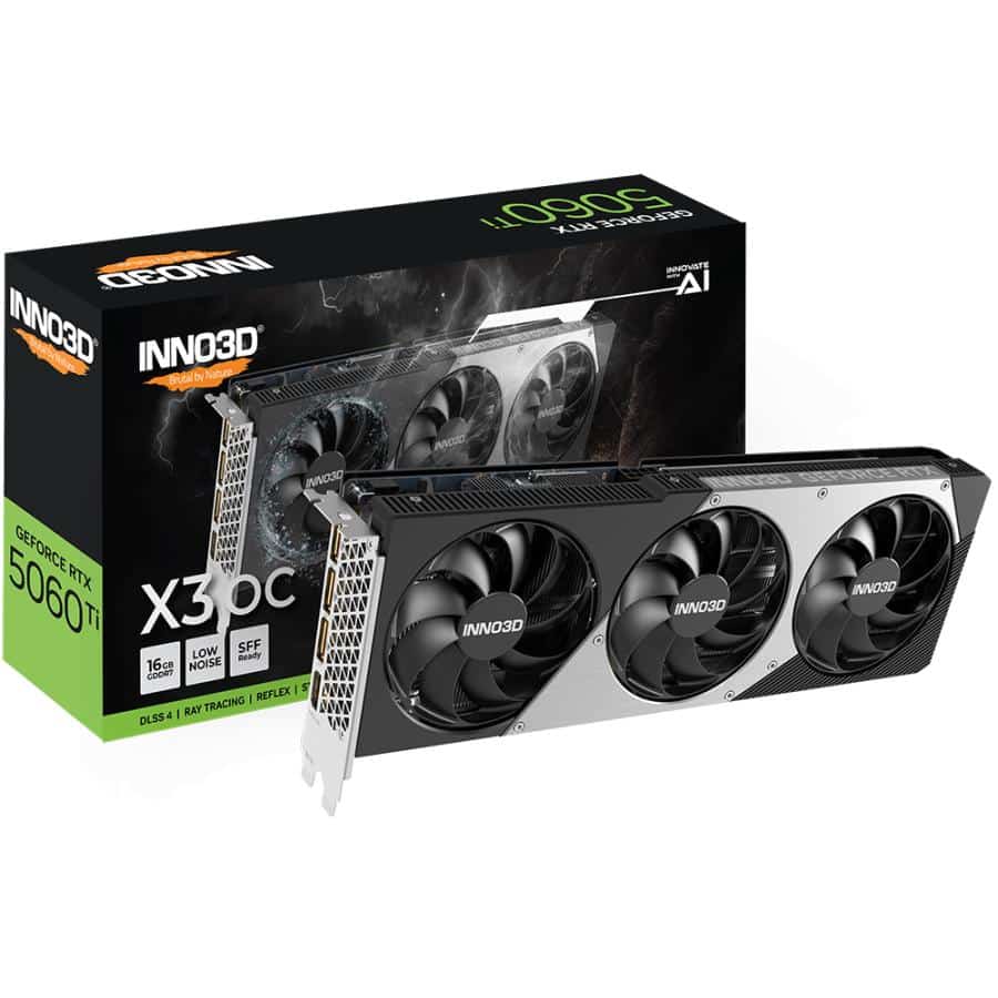 INNO3D N506T3-16D7X-191073L GEFORCE RTX 5060 Ti 16GB X3 OC 16 GB, GDDR7, 128-bit, 448 GB/s