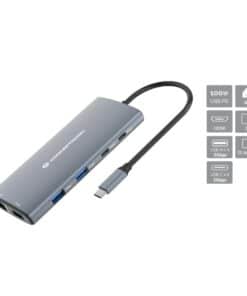 Conceptronic DONN06G Bedraad USB 3.2 Gen 1 (3.1 Gen 1) Type-C Grijs - Afbeelding 2