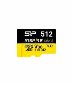 Silicon Power SP512GBSTXLA2VC2 Inspire Micro SD, 512 GB, A2, V30, UHS-1 U1 + Reader, 3D TLC, 170 MBs