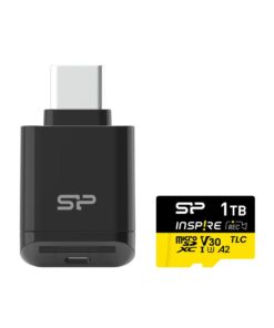 Silicon Power SP001TBSTXLA2VC2 Inspire Micro SD, 1 TB, A2, V30,UHS-1 U1+ Reader, 3D TLC, 170 MB/s