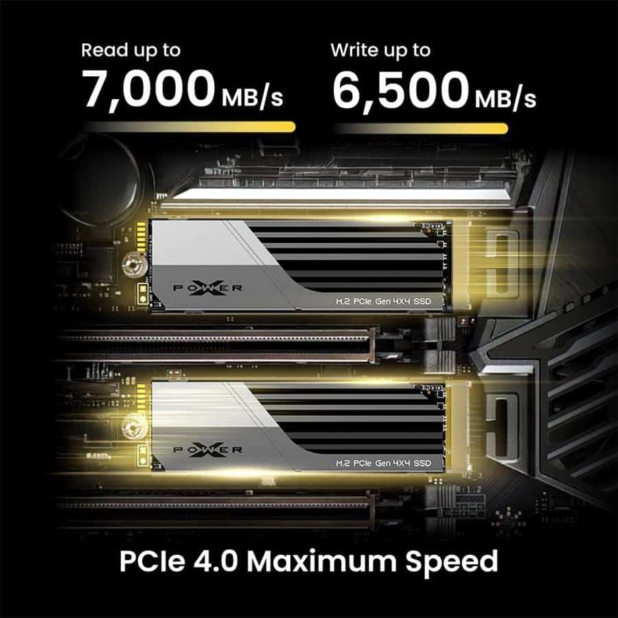 Silicon Power SP02KGBP44XS75S XS75 SSD, 2 TB, M.2, PCIe Gen 4x4, DRAM-Less, 3D NAND, 7000 MB/s - Afbeelding 2