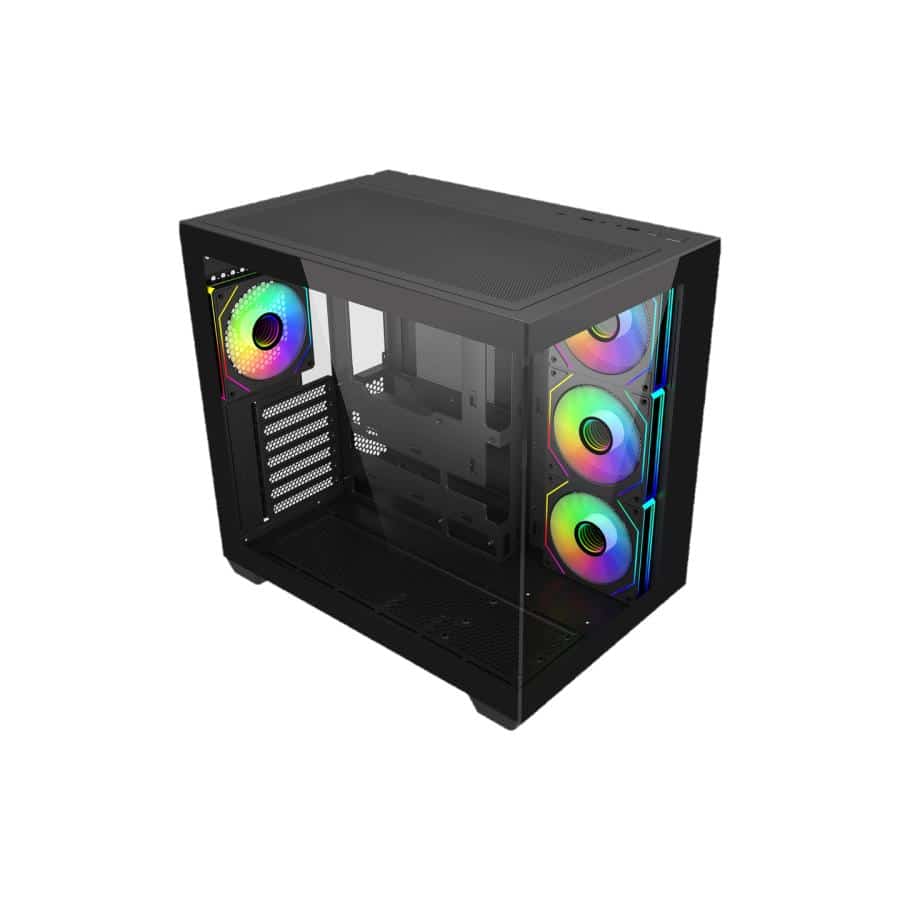 Cooler Master E681-KHNN-S00 Elite 681 Black, 270° Full-View Tempered Glass, Seamless Bevel, 4x ARGB Behuizing - Afbeelding 3