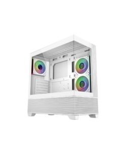 Cooler Master E690-WHNN-S00 Elite 690 WOOD White, 270° Full-View Tempered Glass, Seamless Bevel