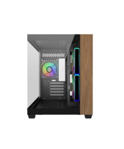 Cooler Master E481-KHNN-S00 Elite 481 WOOD Black, mATX, Front Panel, 70° Full-View Tempered Glass Behuizing - Afbeelding 2