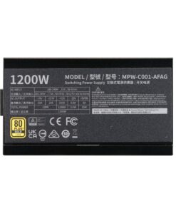 Cooler Master MPW-C001-AFAG-BEU Gold 80+ PSU, ATX 3.1, 1200 W, 120mm, FDB long-life bearing fan - Afbeelding 4