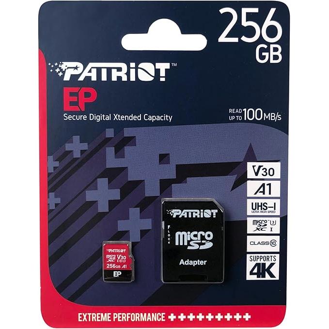 Patriot PEF256GEPEXMCX EP SERIES EXPRESS MICRO SDXC, 256GB, V30, A1, U3, 90 MB/s, W/O adapter - Afbeelding 3