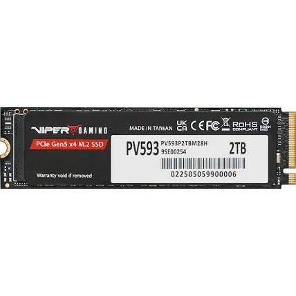 Patriot PV593P2TBM28H PV593 VIPER SSD, 2TB, M.2 2280, PCIe Gen5 x4, 14000/ 13000 MB/s (max) Black
