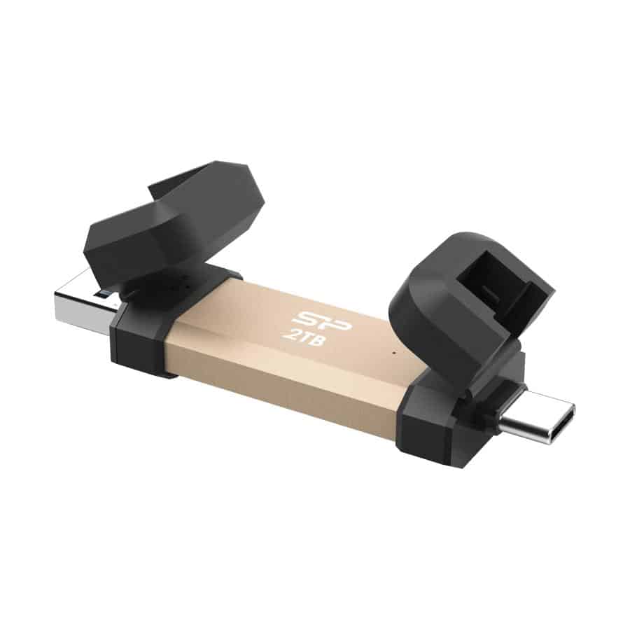 Silicon Power SP002TBUC3S72VPG DS72 Ultra fast pendrive, 2TB, USB 3.2 gen 2, Dual, Gold - Afbeelding 2