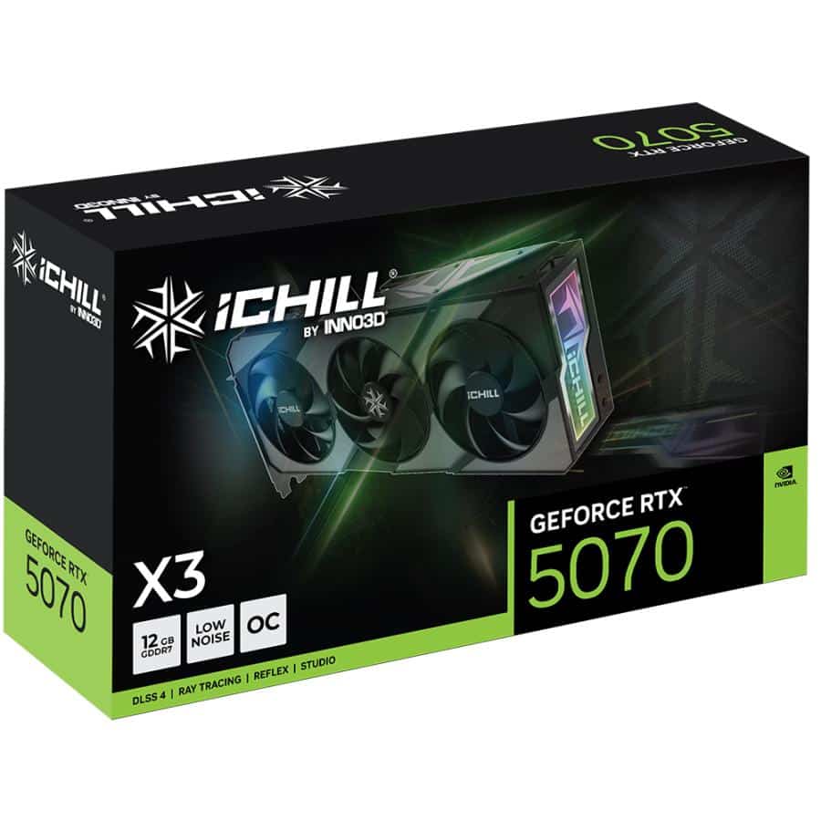 INNO3D C507T3-16D7X-176069R GEFORCE RTX 5070 Ti ICHILL X3, 16GB, GDDR7, 192-bit, PCie 5.0 - Afbeelding 3
