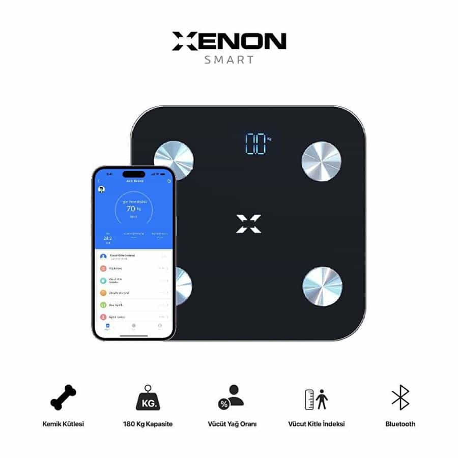 XENON Smart X8701_M0 Smart Digital Scale, Black - Afbeelding 2