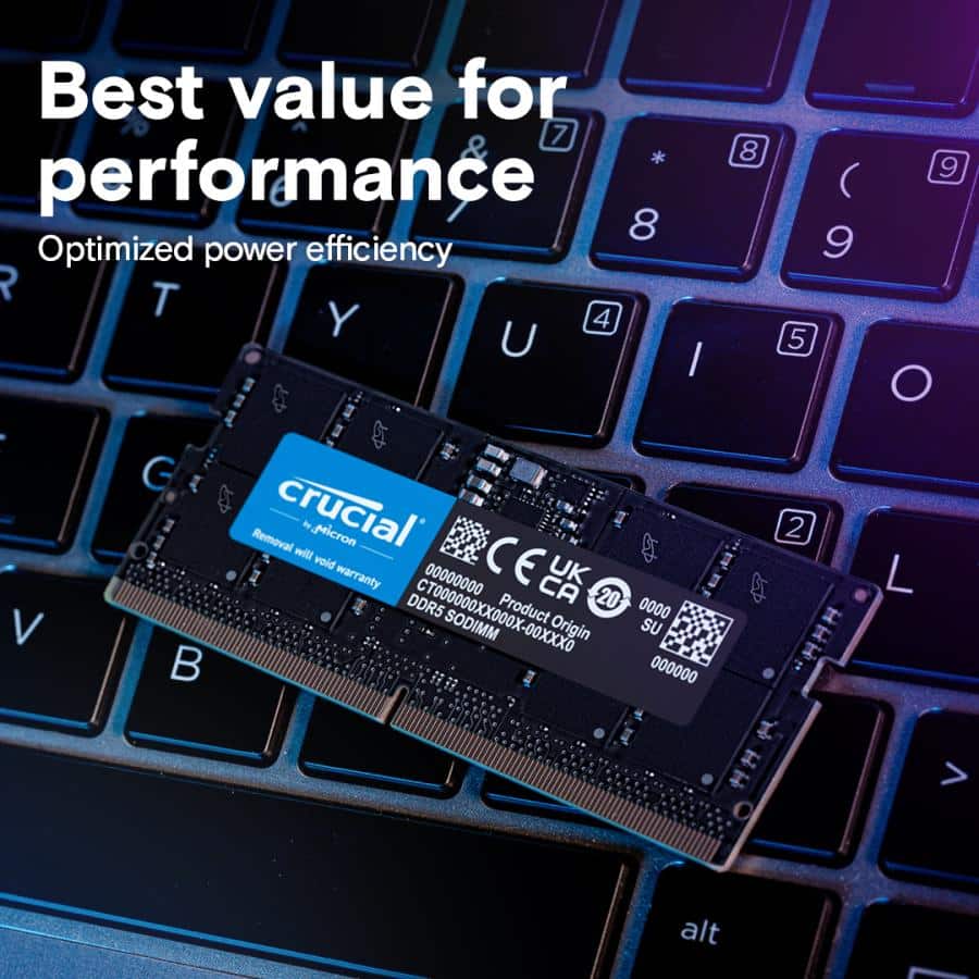 Crucial CT8G48C40S5T SO-DIMM, 8 GB, DDR5, PC4800, CL40 1x8GB, TRAY - Afbeelding 5