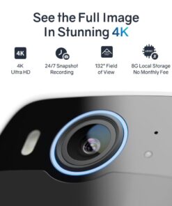 Safemo SC1 SolarCam, 4K UHD Video, 8× Zoom,132° View, Night Vision, Wi-FI 2.4 Ghz, 1.5W solar, Whi - Afbeelding 2