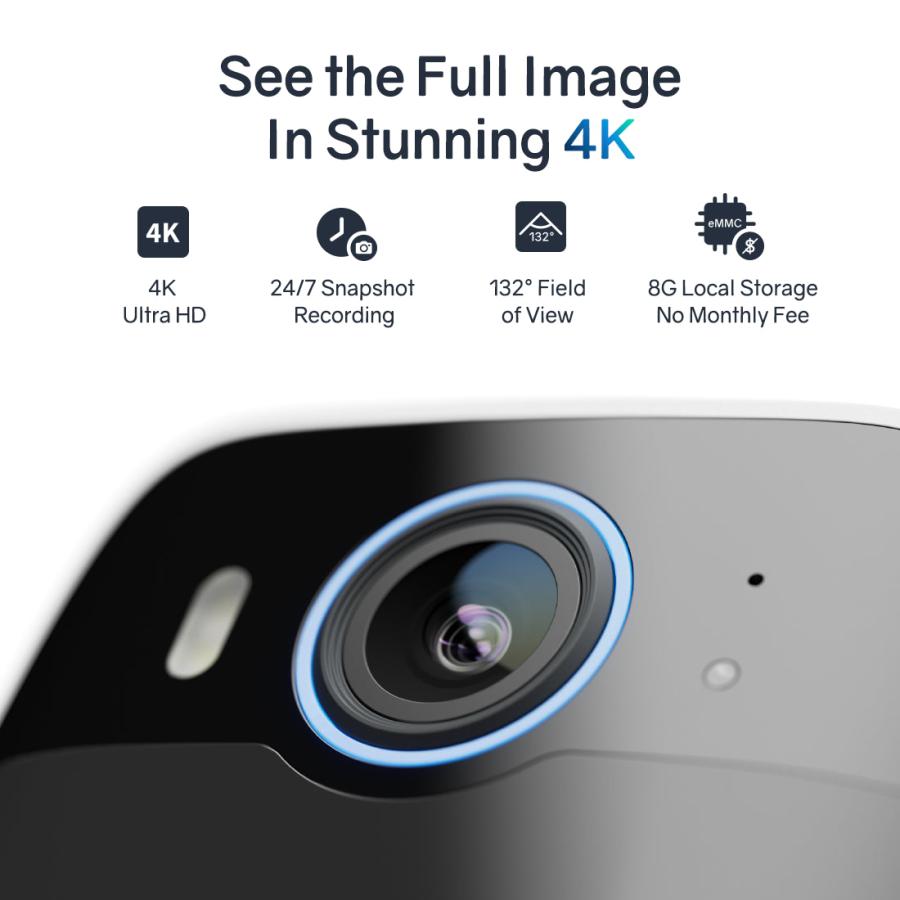 Safemo SC1 SolarCam, 4K UHD Video, 8× Zoom,132° View, Night Vision, Wi-FI 2.4 Ghz, 1.5W solar, Whi - Afbeelding 2