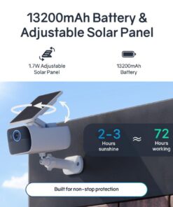 Safemo SC1 SolarCam, 4K UHD Video, 8× Zoom,132° View, Night Vision, Wi-FI 2.4 Ghz, 1.5W solar, Whi - Afbeelding 3