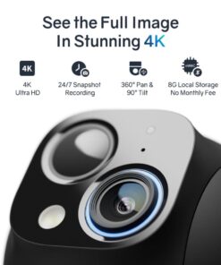 Safemo ST1 SolarCam 4K UHD Video, 8x Zoom,132° View, Night Vision, Wi-FI 2.4 Ghz, 3W solar, White - Afbeelding 2