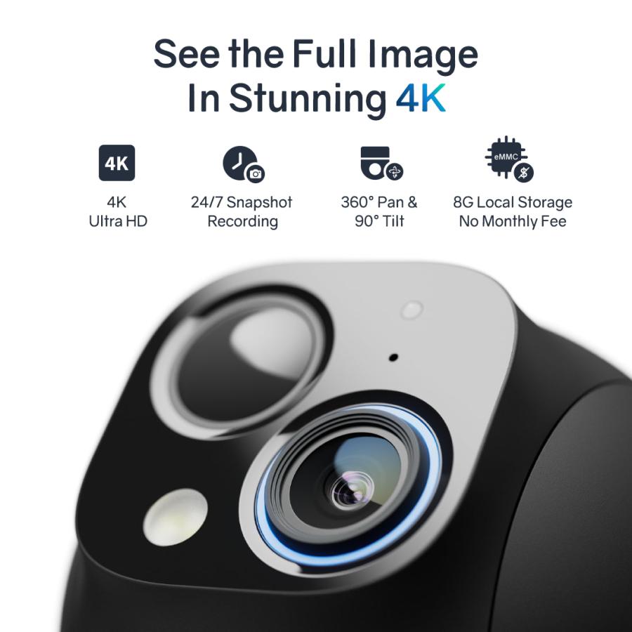 Safemo ST1 SolarCam 4K UHD Video, 8x Zoom,132° View, Night Vision, Wi-FI 2.4 Ghz, 3W solar, White - Afbeelding 2