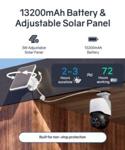 Safemo ST1 SolarCam 4K UHD Video, 8x Zoom,132° View, Night Vision, Wi-FI 2.4 Ghz, 3W solar, White - Afbeelding 3