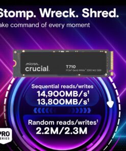 Crucial CT4000T710SSD8 T710 SSD, 4 TB, M.2, PCIe Gen5, NVMe, 14500/ 13800 MB/s - Afbeelding 2
