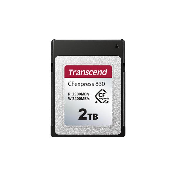 Transcend TS2TCFE830 CFexpress CFE830 Card, 2TB, 8K RAW, PCIe Gen 4x2, TLC, 3500/ 2600 MB/s,